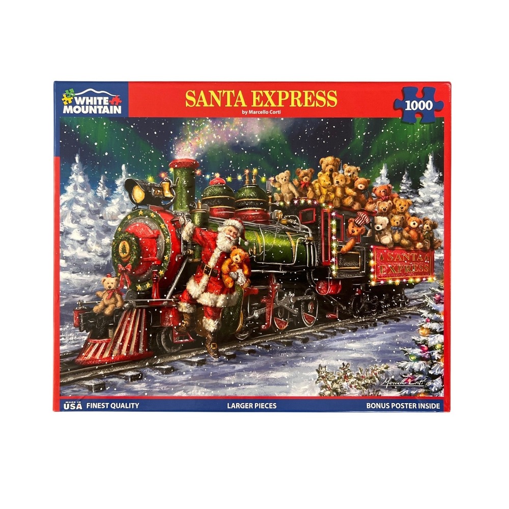 White Mountain Puzzles Santa Express 1000 Piece Jigsaw Puzzle Marcello Corti USA
